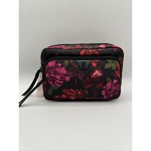 Victoria's Secret Cosmetic Bag Floral Print Zip Closure NWT Travel Pouch